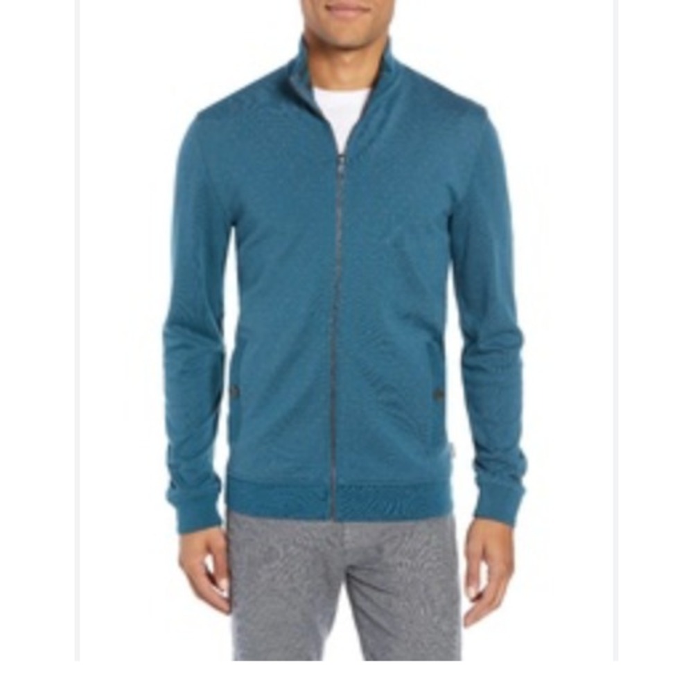 Ted Baker Robine Full Zip Track Jacket Mens 6/2XL Blue Knit